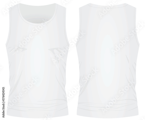 White sleeveless t shirt. vector illustration