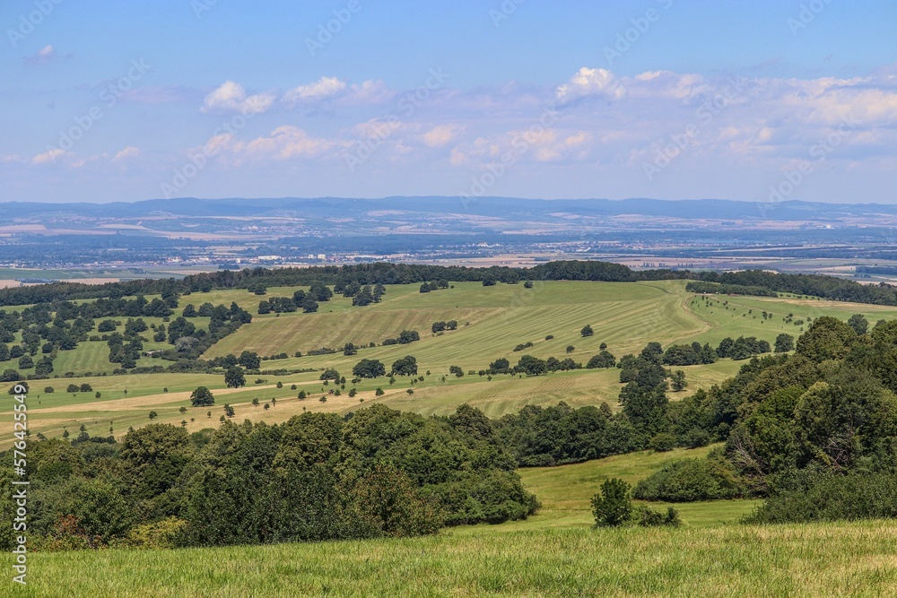 A view to the landscape with meadows and forests at White Carpathians, Slovakia A view to the landscape with meadows and forests at White Carpathians, Slovakia