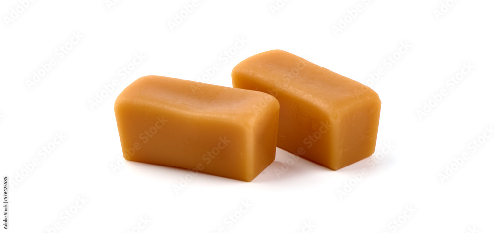 Caramel candies, isolated on white background. Caramel candies, isolated on white background.