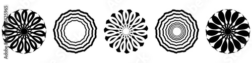 Icon set of Spiral and rotation circle design elements