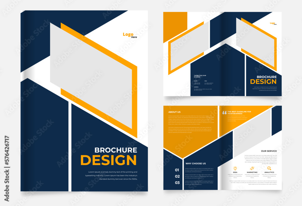  Bi-Fold corporate Brochure design, Creative business brochure design template