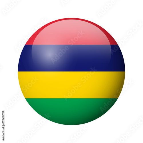 Mauritius flag - glossy circle badge. Vector icon. Free Download Mauritius flag - glossy circle badge. Vector icon. - GFXLoad