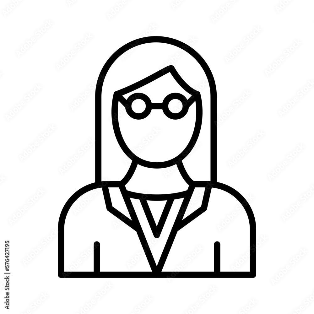 Female Professor Icon Design