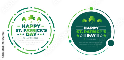 Happy St. Patrick's Day social media post square banner bundle template with shamrock clover leaf. saint Patrick's day festival banner. 17 march Saint Patrick's Day event celebration banner set.