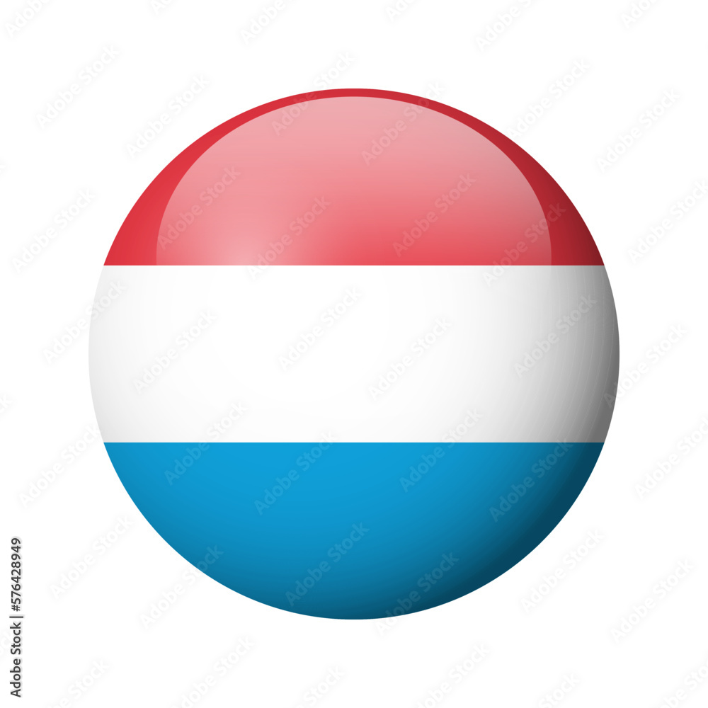 Luxembourg flag - glossy circle badge. Vector icon. Luxembourg flag - glossy circle badge. Vector icon.