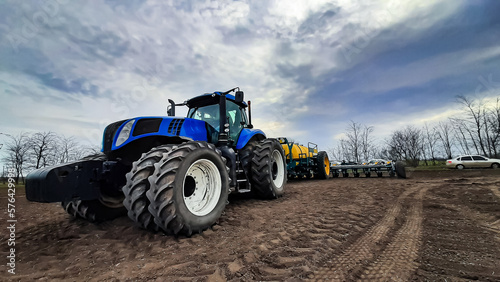 Tractor working in the field