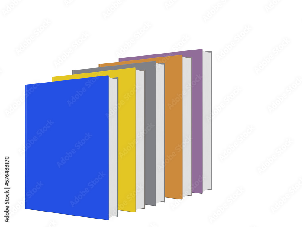 Bücher isoliert vor weißen Hintergrund, 3D-Illustration Bücher isoliert vor weißen Hintergrund, 3D-Illustration