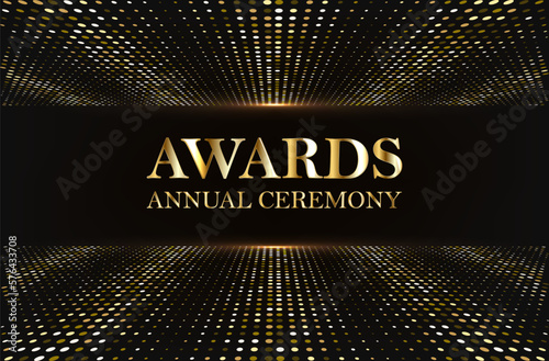 Award nomination, gold glitter text vector illustration.