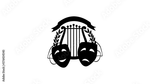 illustration of comedy and tragedy theatrical masks