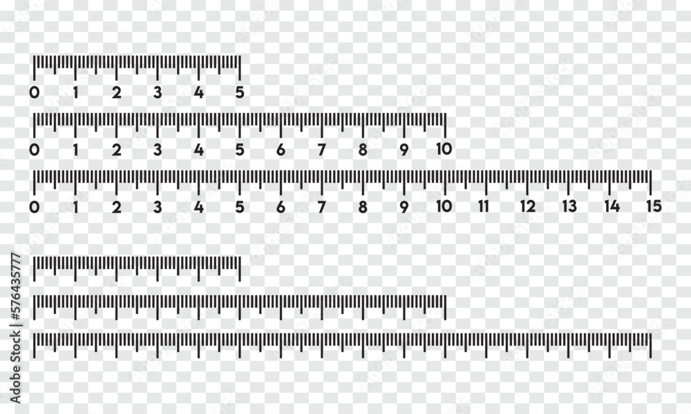Markup for rulers Vector, Measuring scale, Set of scale. Measuring tool