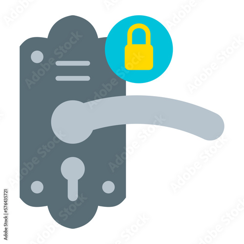 Door Lock Flat Icon