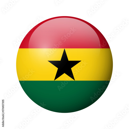Ghana flag - glossy circle badge. Vector icon. Free Download Ghana flag - glossy circle badge. Vector icon. - GFXLoad