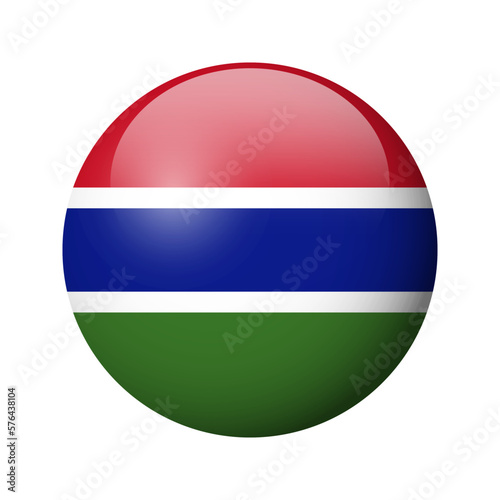 Free Download Gambia flag - glossy circle badge. Vector icon. - GFXLoad