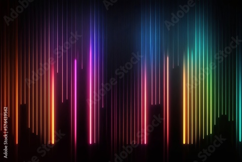 Prismatic Chromatic Holographic Aesthetic Neon Lights lines blur texture background Generative AI