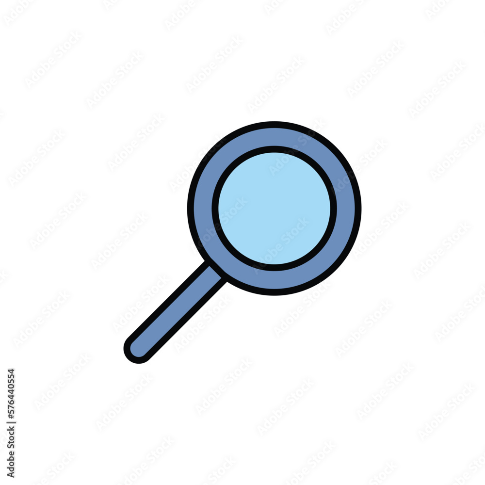 Magnifier Sign Black Thin Line Icon Symbol of Discovery and Research, Analysis. Vector illustration of Loupe Magnifier Sign Black Thin Line Icon Symbol of Discovery and Research, Analysis. Vector illustration of Loupe