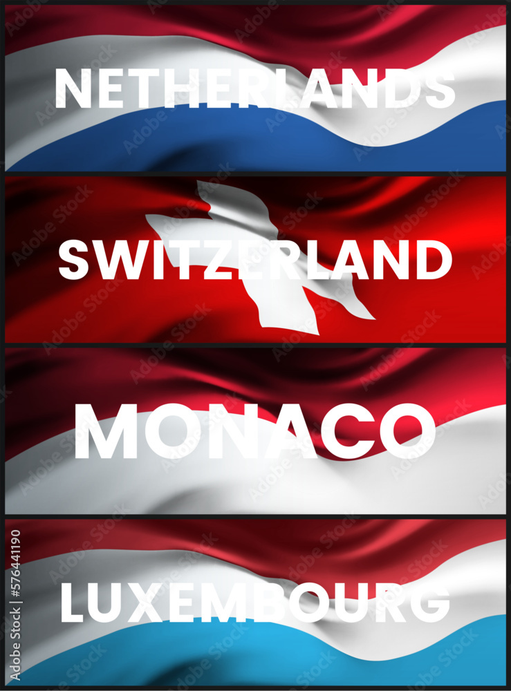 Vector set of national flags. Country official symbol. Banner, background Vector set of national flags. Country official symbol. Banner, background
