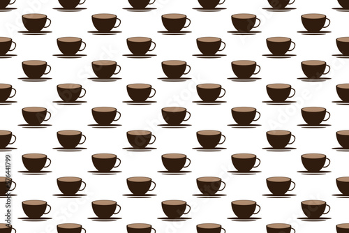Seamless pattern drawing coffee cup for background design, fabric, wallpaper, wrapping paper. Print, coffee cup