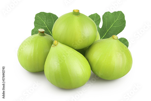 Fototapeta Naklejka Na Ścianę i Meble -  Ripe green fig fruit isolated on white background with full depth of field