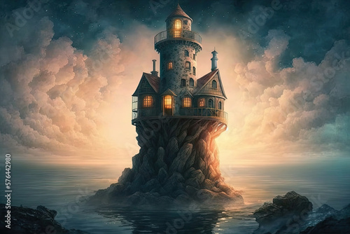 Embracing Infinite Possibilities in the Mysterious Majesty of a Fantasy Lighthouse Generative AI