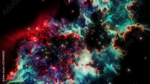 3D illustration of an interstellar nebula. © Adis