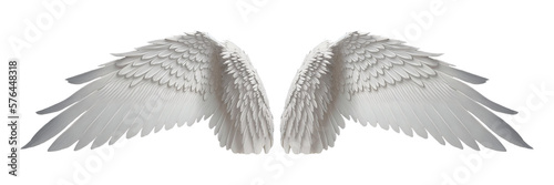 Isolated white angel wings - Generative AI photo