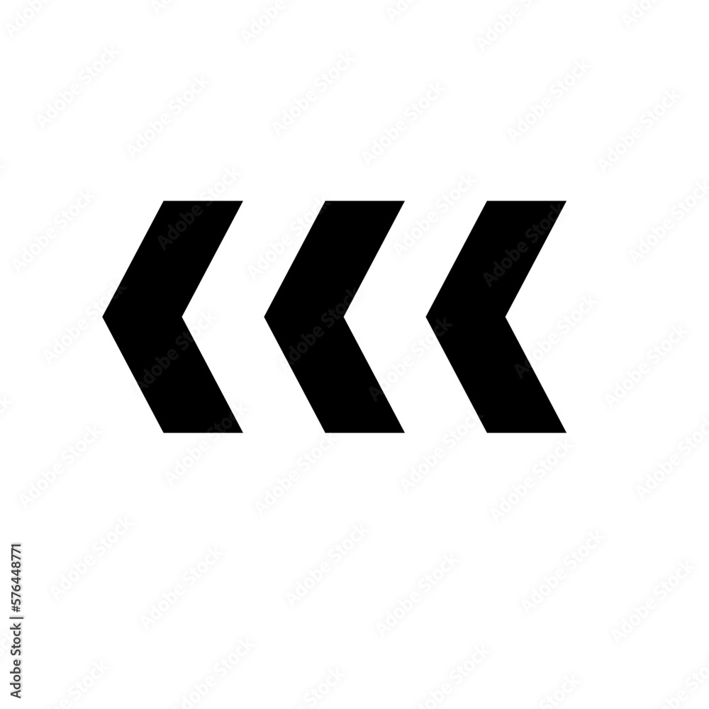 Arrow chevron symbol. Black arrows symbols set.  Warning striped arrow