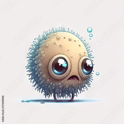tiny but mighty protozoa that can cause some serious diseases. cute children creature, AI generation.