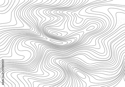 Topography Map with Lines. Vector Seamless Pattern. Abstract Topographic Texture