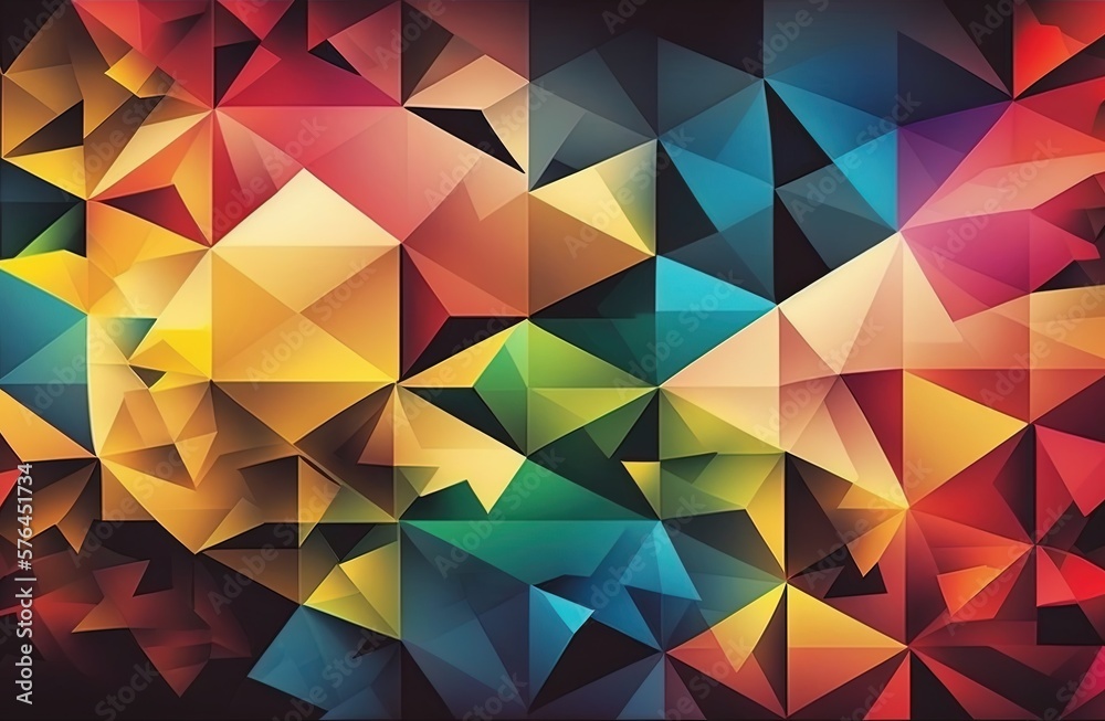 Obraz premium abstract colorful background with geometric pattern, generative ai