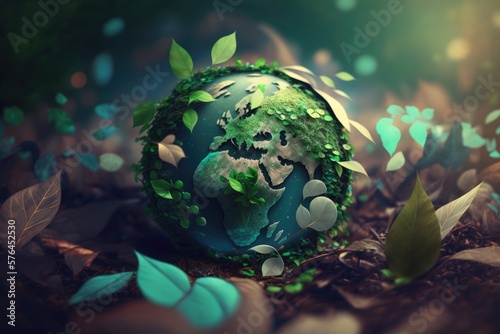 Green planet Earth  Generative AI