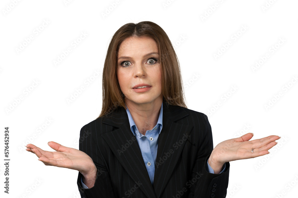 Helpless Businesswoman Close-up - Isolated Helpless Businesswoman Close-up - Isolated