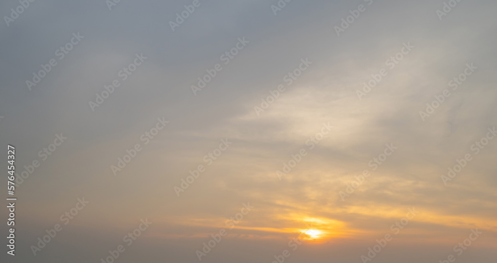 Fototapeta premium Sunset sky. Abstract nature background. Dramatic blue with orange colorful clouds in twilight time.