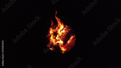 Wallpaper Mural overhead shot of a burning fire in the night Torontodigital.ca