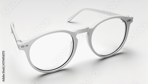 glasses on white background, Generative AI