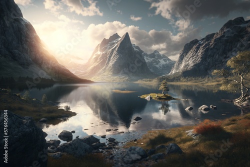 Landscape like Norway. Generative ai. 