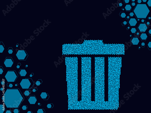 trash bin concept for disposal of digital waste, unwanted data inactive files