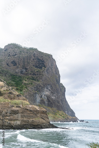 madeira sea rock view summer travel tourism vacation clif geology nature mountain peak