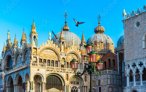 Piazza San Marco in Venice. View of St Mark's Basilica photo