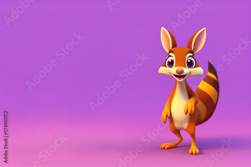 Numbat portrait on purple background, Generative AI illustration photo