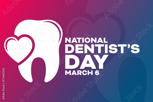 National Dentist’s Day. March 6. Vector illustration. Holiday poster.