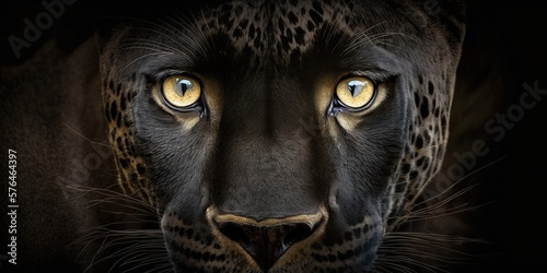 Close up macro shot of panthera eyes. Generative Ai