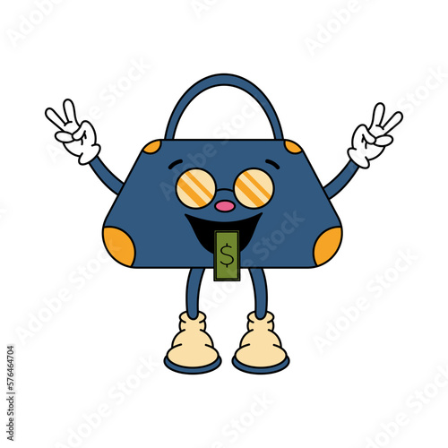 Money characters in groove style. Cartoon style. Vector illustration