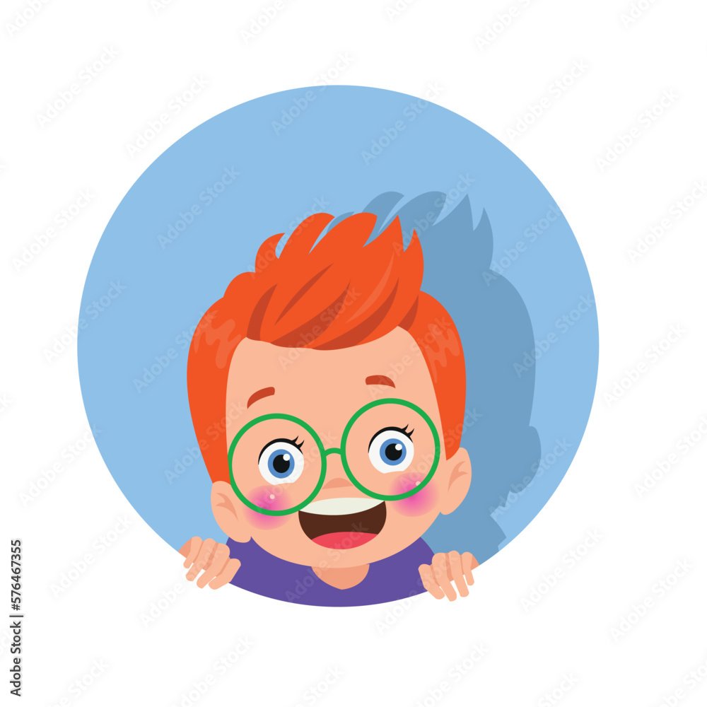 Little boy with glasses and a round frame Little boy with glasses and a round frame