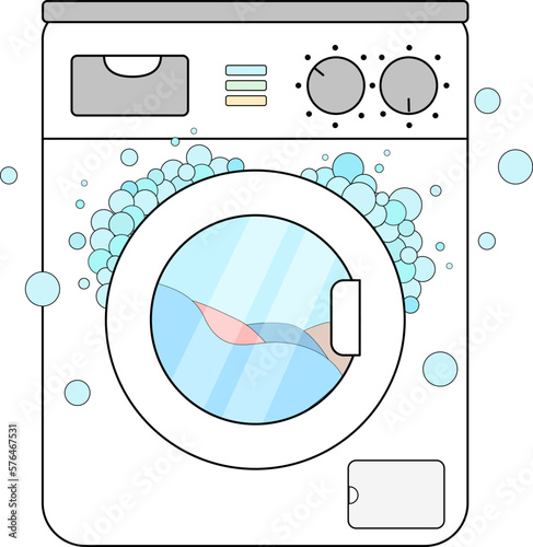 illustration of washing machine on transparent