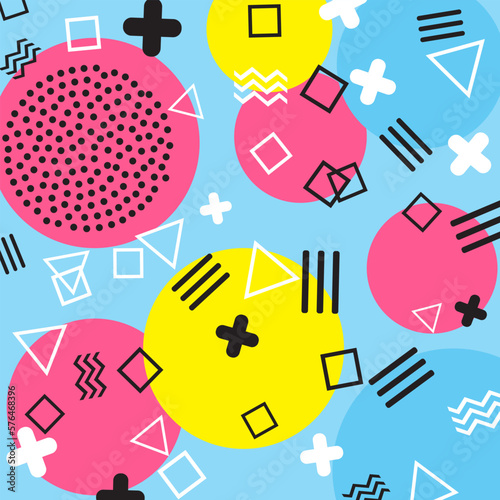 90s Pattern. Fun Background. Color Abstract Print.