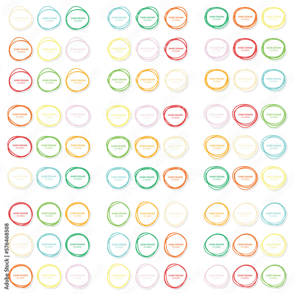 Set of hand drawn scribble sticker Set of hand drawn scribble sticker