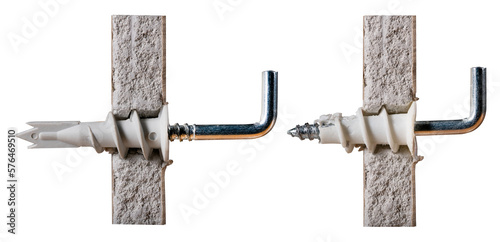 Photos Plastic dowel for fixing hooks in plasterboard