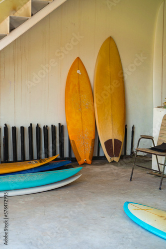 Workshop repair and restoration of surfboards. © Yuliya Kirayonak