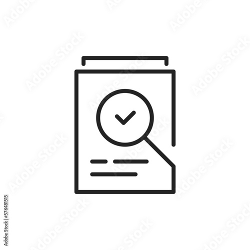data assessment or compliance thin line icon