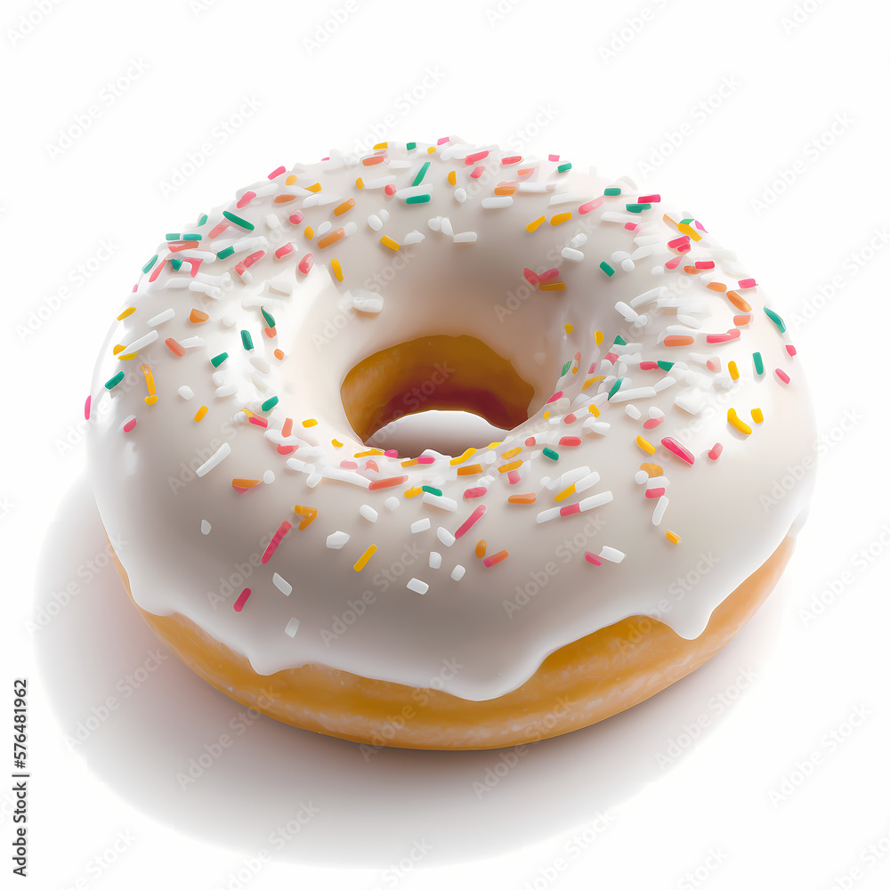 Donut Isolated White Background. Generative AI Donut Isolated White Background. Generative AI